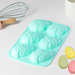 Изображение Форма силиконовая для выпечки «Пасха», 27×17 см, 6 ячеек